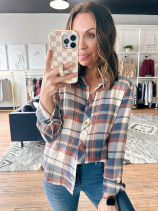 Daphne Shirt-Tops CasualDaphne Shirt | VerClare Boutique | Chenoa, IL-Soft plaid button-front shirt with a relaxed fit and easy everyday style. Perfect for layering or wearing on its own. Free US shipping from VerClare Boutique.-VerClare Boutique