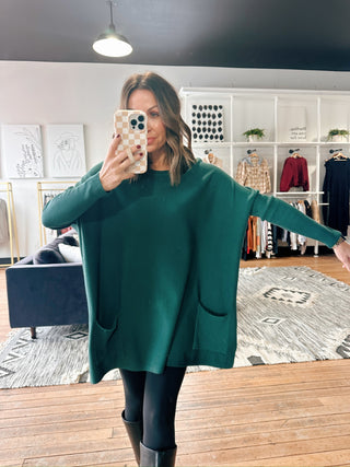 Claire Pocket Sweater -2 Colors-SweatersClaire Pocket Sweater – Hunter & Oatmeal | VerClare Boutique | Chenoa, IL-The Claire Pocket Sweater features a relaxed fit, soft knit fabric, and front pockets for effortless everyday style. Available in hunter green and oatmeal at VerClare Boutique.-VerClare Boutique