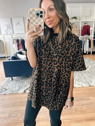 Leopard Rhinestone Tee-Tops Basic PrintLeopard Rhinestone Tee for Women | VerClare Boutique | Chenoa, IL-Shop the Leopard Rhinestone Tee for women featuring a relaxed fit, soft fabric, and subtle rhinestone detail—perfect for casual outfits, layering, and everyday wear at VerClare Boutique.-VerClare Boutique