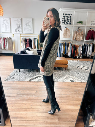 Amarae Leopard Denim Mini Dress-Dresses & RompersAmarae Leopard Denim Mini Dress for Women | VerClare Boutique | Chenoa, IL-Shop the Amarae Leopard Denim Mini Dress at VerClare Boutique. Features a button-front design, sleeveless silhouette, and trendy leopard print—perfect for layering or standalone wear.-VerClare Boutique