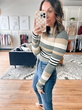 Ivana Variegated Stripe Sweater Top-Tops Basic PrintIvana Variegated Stripe Sweater Top | VerClare Boutique | Chenoa, IL-Shop the Ivana Variegated Stripe Sweater Top at VerClare Boutique. A lightweight women’s striped sweater with a flattering fit—perfect for everyday wear.-VerClare Boutique