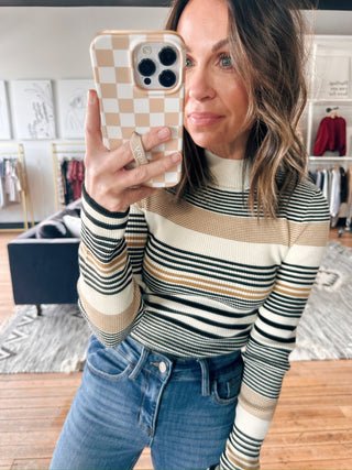 Ivana Variegated Stripe Sweater Top-Tops Basic PrintIvana Variegated Stripe Sweater Top | VerClare Boutique | Chenoa, IL-Shop the Ivana Variegated Stripe Sweater Top at VerClare Boutique. A lightweight women’s striped sweater with a flattering fit—perfect for everyday wear.-VerClare Boutique