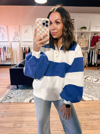 Azelle Striped Pullover-Jackets & KimonosPapermoon Azelle Striped Pullover – Cobalt | VerClare Boutique | Chenoa, IL-Shop the Papermoon Azelle Striped Pullover in Cobalt. A soft, lightweight knit with classic stripes and a relaxed fit—perfect for everyday wear. Available now at VerClare Boutique! | VerClare Boutique | Chenoa, IL-VerClare Boutique