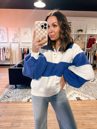 Azelle Striped Pullover-Jackets & KimonosPapermoon Azelle Striped Pullover – Cobalt | VerClare Boutique | Chenoa, IL-Shop the Papermoon Azelle Striped Pullover in Cobalt. A soft, lightweight knit with classic stripes and a relaxed fit—perfect for everyday wear. Available now at VerClare Boutique! | VerClare Boutique | Chenoa, IL-VerClare Boutique