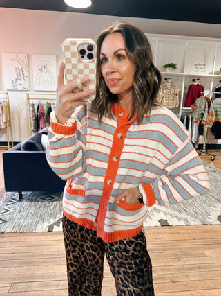 Cairen Striped Sweater Cardigan