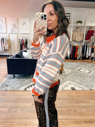 Cairen Striped Sweater Cardigan-SweatersWishlist Cairen Striped Sweater Cardigan – Cloud/Sunkist | VerClare Boutique | Chenoa, IL-Shop the Wishlist Cairen Striped Sweater Cardigan in Cloud/Sunkist. Soft, lightweight, and easy to layer with a cozy neutral stripe design. The perfect cardigan for everyday wear at VerClare Boutique! | VerClare Boutique | Chenoa, IL-VerClare Boutique