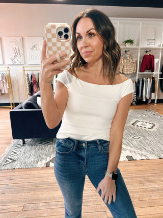 Z Supply-Second Skin Off Shoulder Top - 2 Colors-Tops CasualZ Supply Off Shoulder Top – Cloud & Black | VerClare Boutique | Chenoa, IL-Shop the Z Supply Off Shoulder Top in Cloud and Black. Soft, lightweight, and effortlessly flattering with an off-shoulder neckline. A versatile elevated basic at VerClare Boutique! | VerClare Boutique | Chenoa, IL-VerClare Boutique