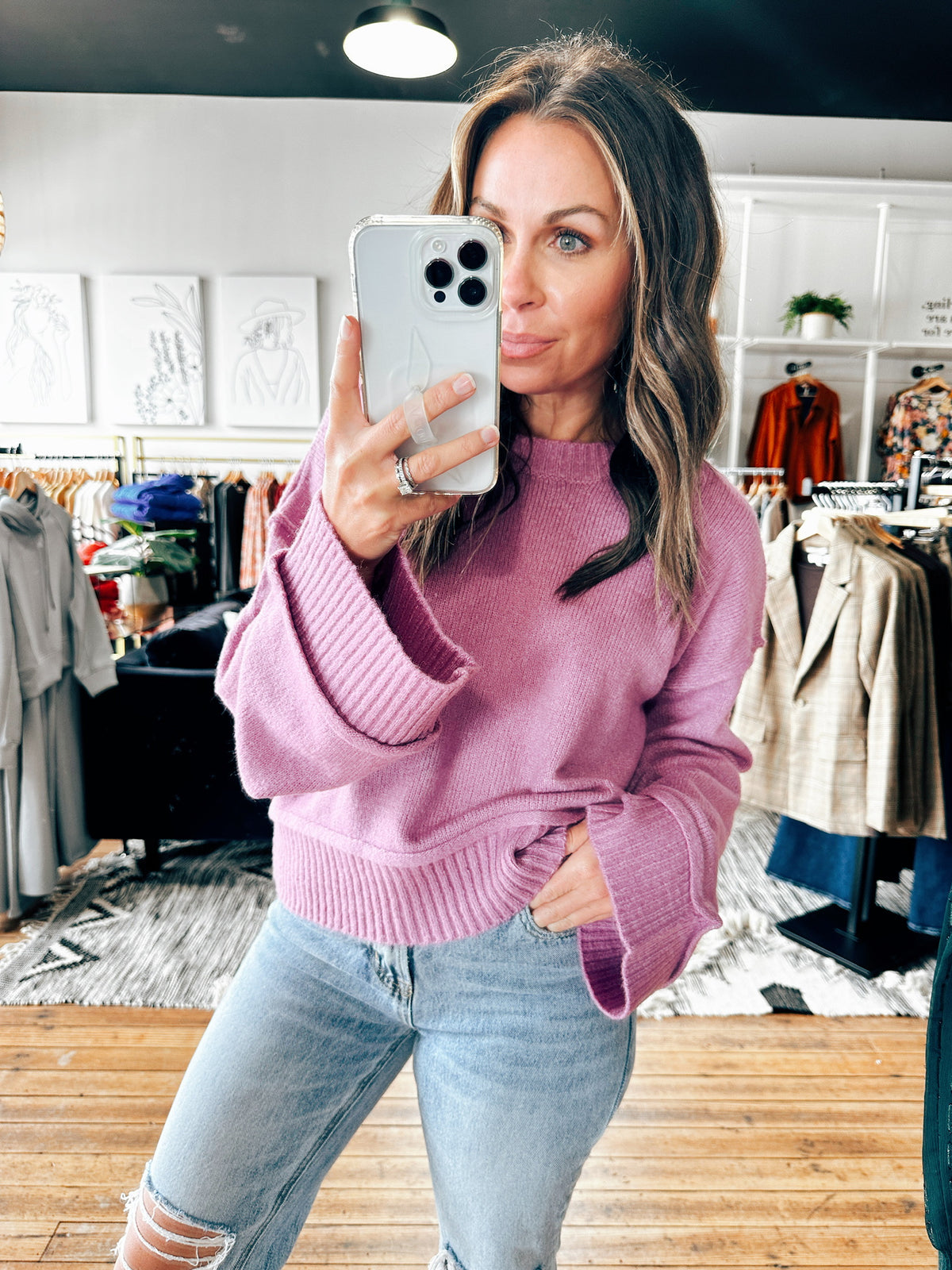 Pietra Ribbed Hem Crop Sweater-2 Colors-Jackets & Kimonos-VerClare Boutique