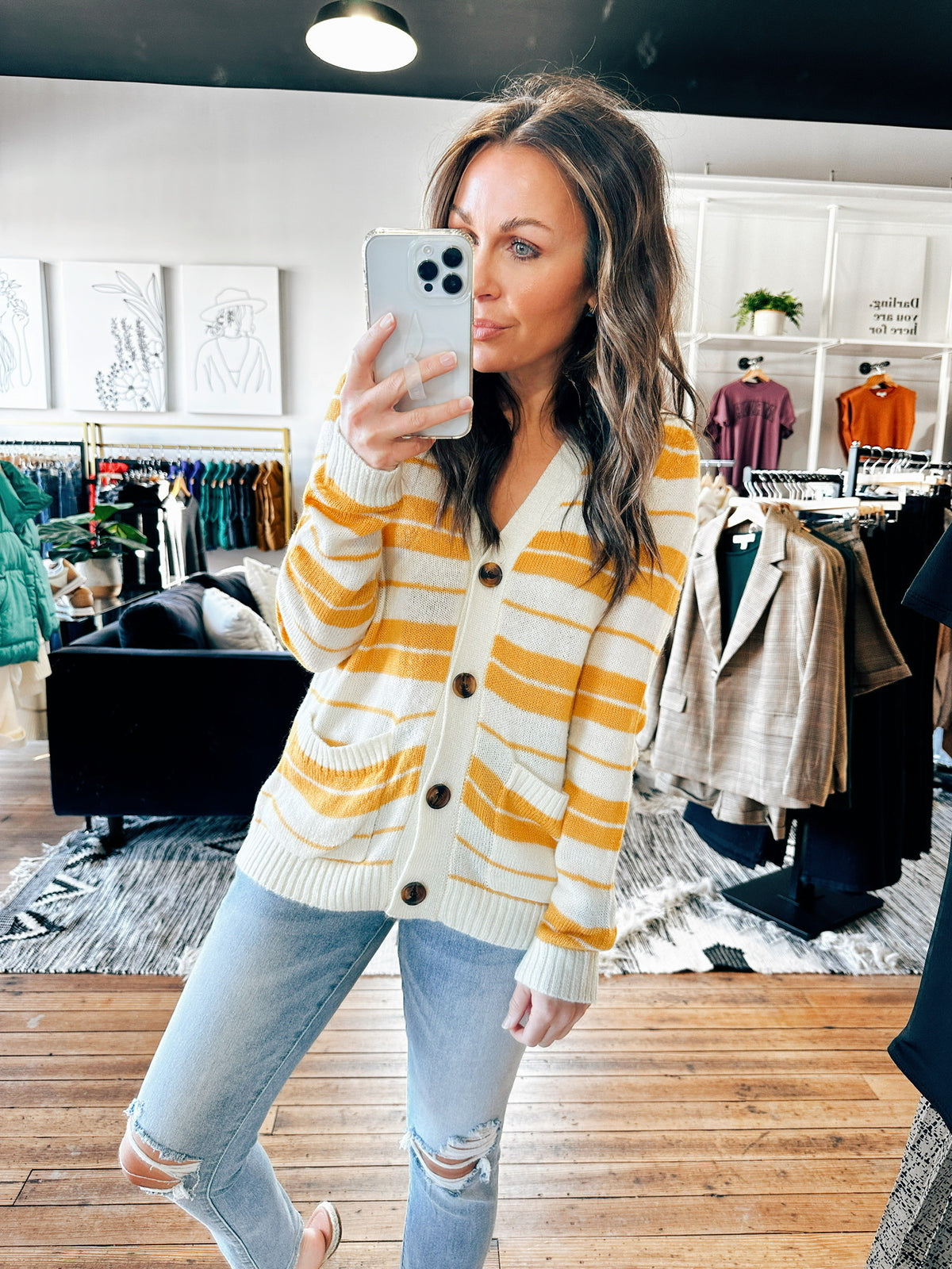 Monica Multi Stripe Cardigan-2 Colors-sweater-VerClare Boutique