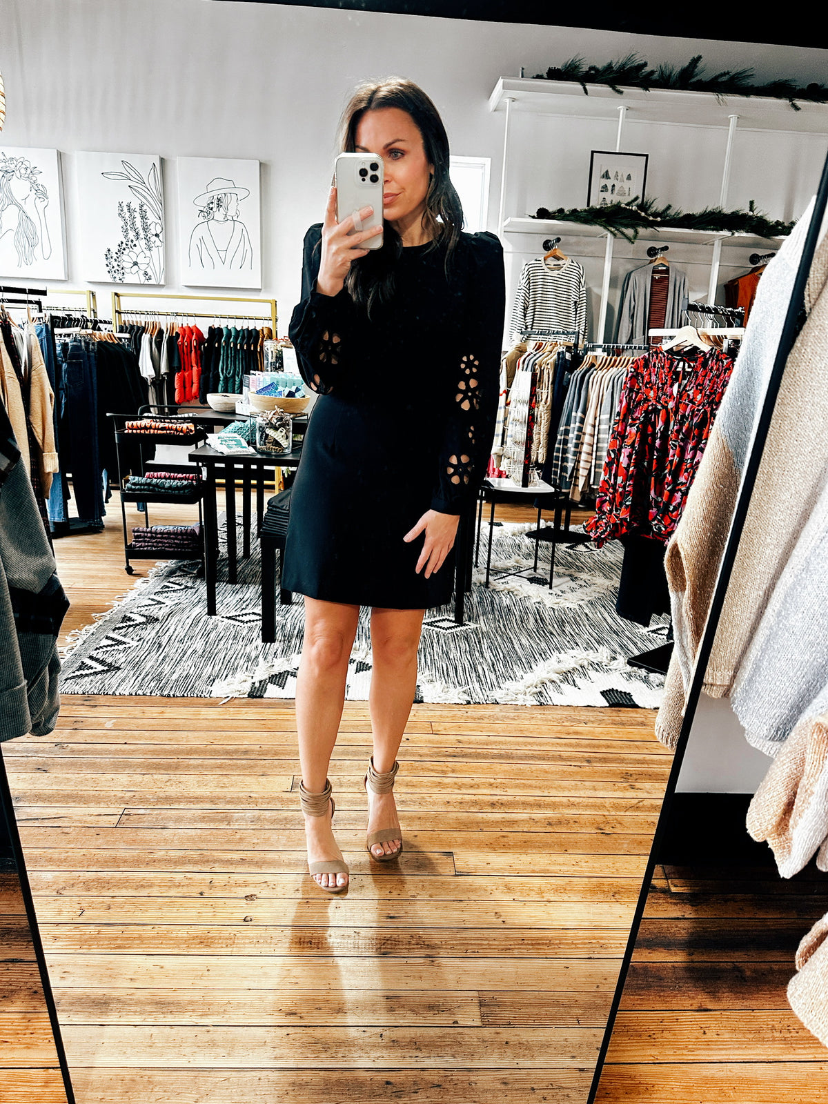 Black Cut-out Sleeve Dress-Dresses & Rompers-VerClare Boutique