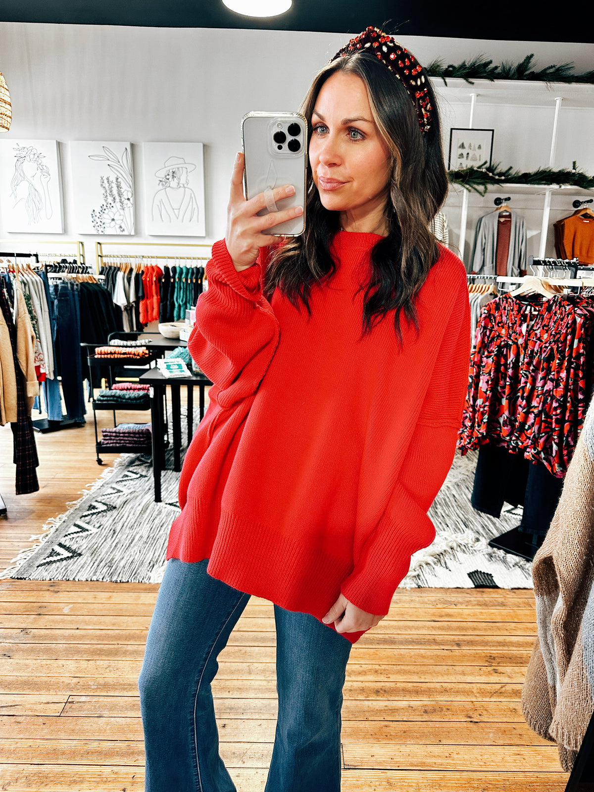 Red View. Your Classic Holiday Sweater-2 Colors-sweater-VerClare Boutique