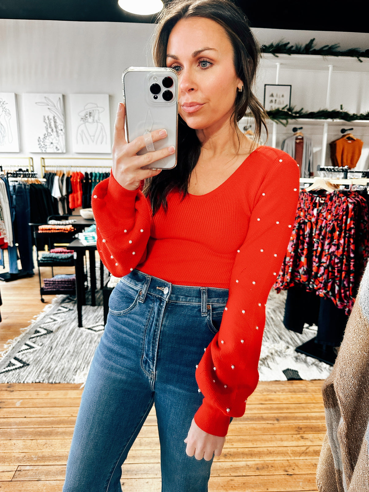 Red View. Holiday Nights Bodysuit-2 Colors-sweater-VerClare Boutique