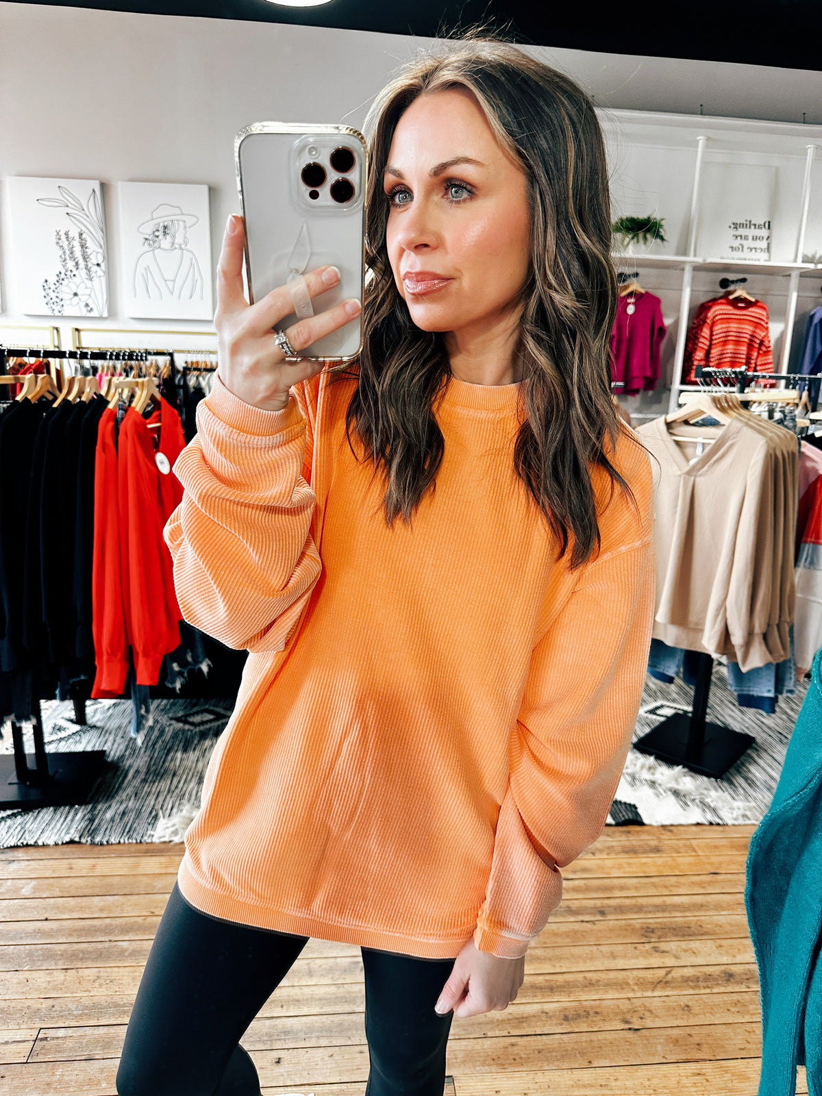 Apricot View. Essential Luxe Corded Sweatshirt-5 Colors-Jackets & KimonosWomen's Luxe Corded Sweatshirt | VerClare Boutique | Chenoa, IL-Women's Luxe Corded Sweatshirt! Available in sizes S, M, L, XL in 4 color and offers a relaxed fit. Fabric: 100% Cotton. VerClare Boutique is located in Chenoa, IL about 20 minutes outside of Bloomington, IL & Normal, IL. Located in McLean County. Shop Pay Accepted! -VerClare Boutique