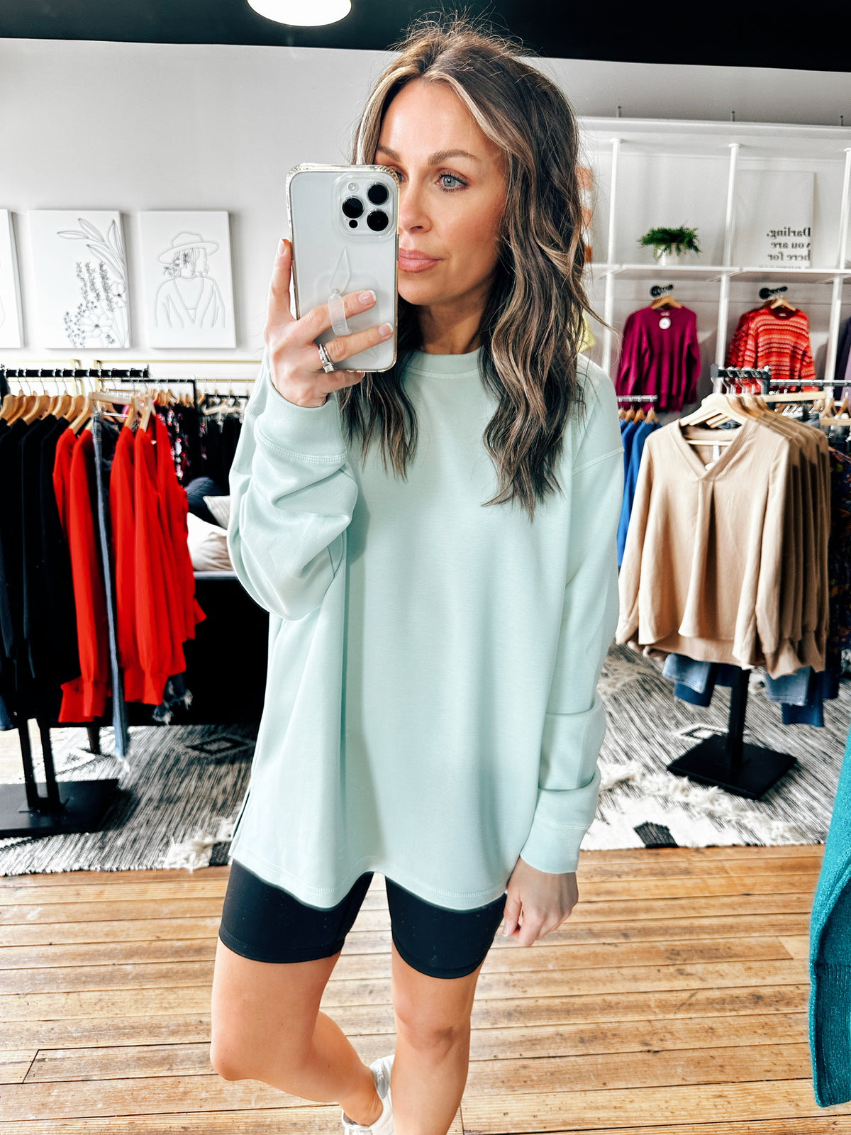 Connie Crew Neck Long Sleeve Top-3 Colors-Tops basic solid-VerClare Boutique