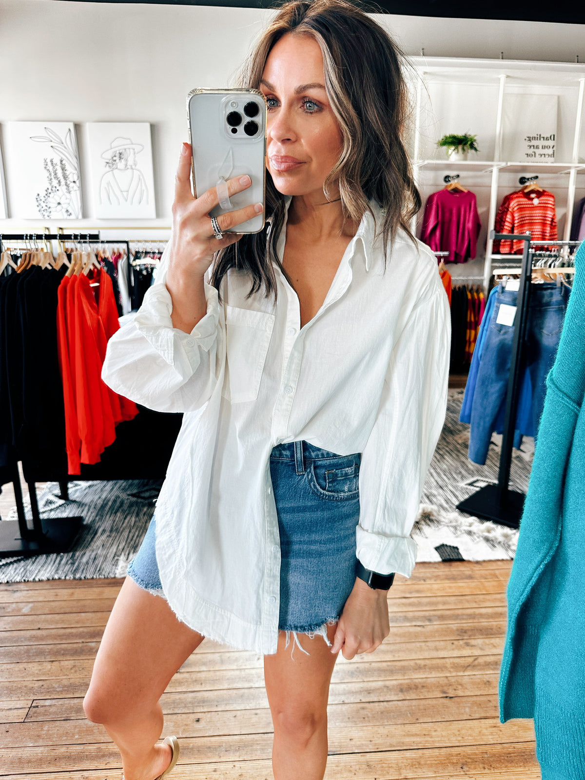 Sara White Balloon Sleeve Shirt-Tops casual-VerClare Boutique