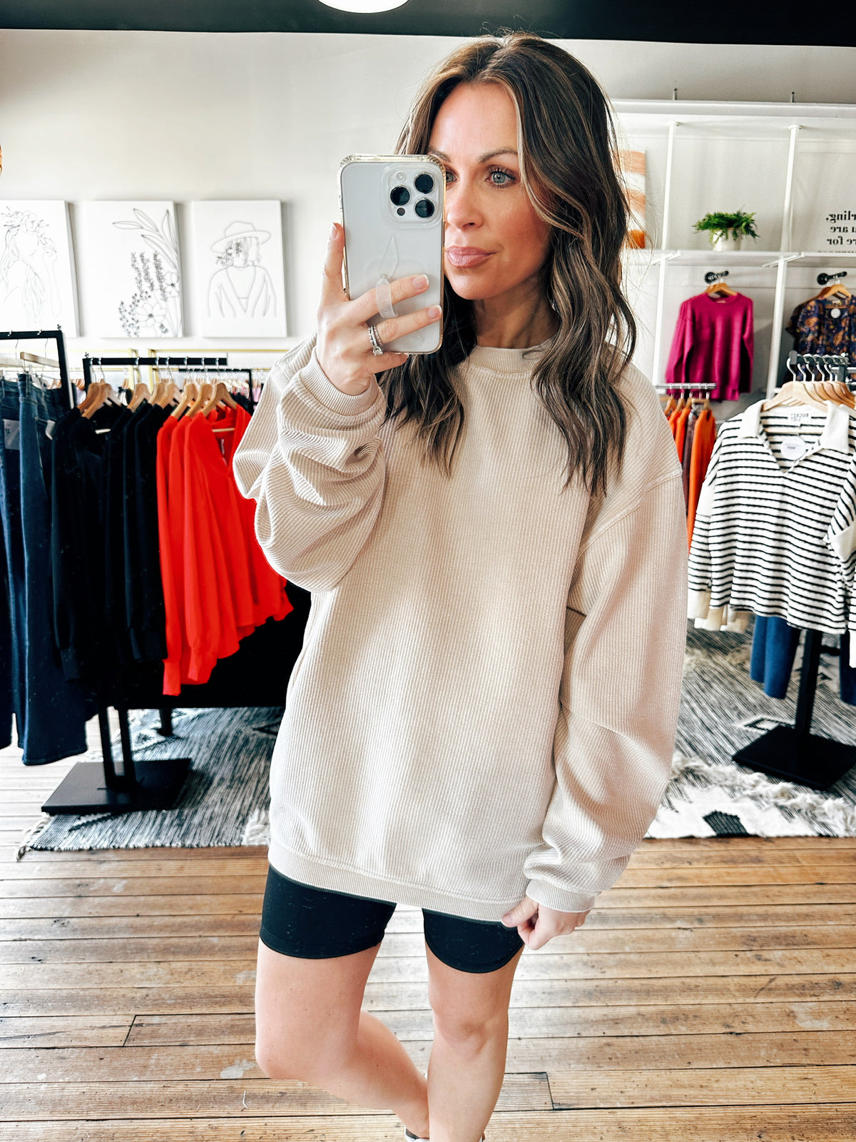 Essential Luxe Corded Sweatshirt- 7 Colors-sweaterLuxe Corded Sweatshirt | VerClare Boutique | Chenoa, IL-Luxe Corded Sweatshirt! Features relaxed style and comfy fit! Available in sizes S, M, L, XL in Blue, Hummus, Ivory, Mint, Mushroom, Periwinkle, and Pink. Located in Chenoa, Illinois about 20 minutes outside of Bloomington & Normal, IL in McLean County. Free Shipping on eligible Orders. Shop Pay Accepted.-VerClare Boutique