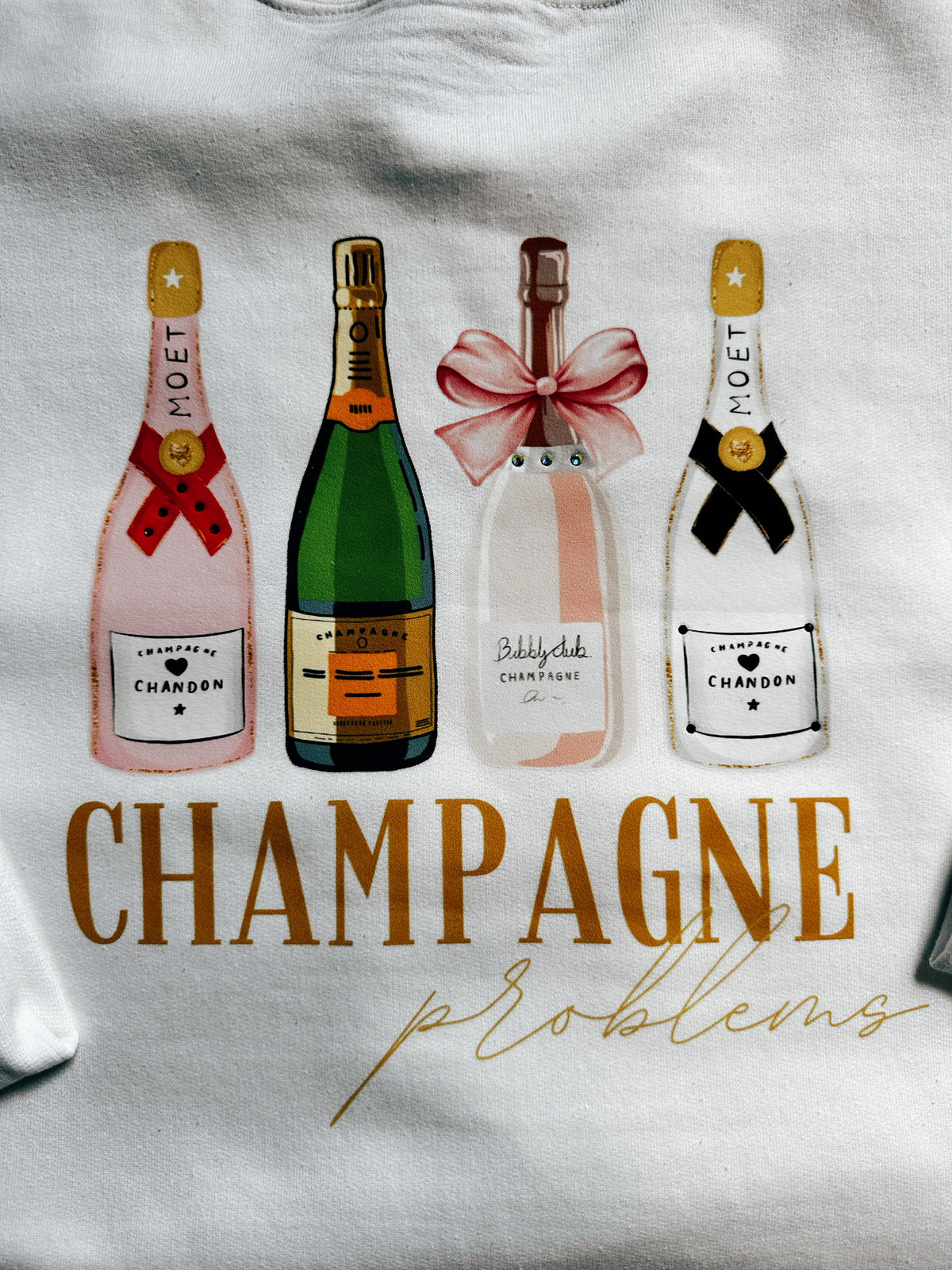 Graphic Champagne Sweatshirt-Jackets & Kimonos-VerClare Boutique