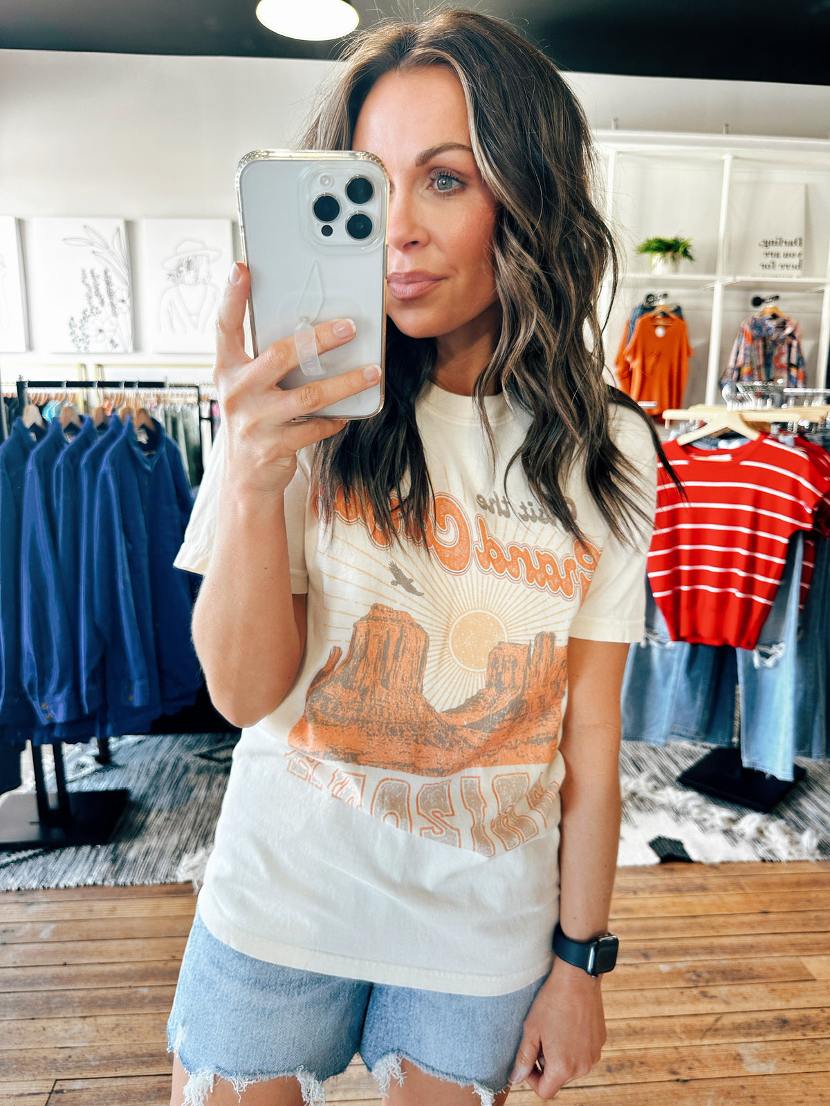 Front View. Grand Canyon Graphic Tee-Tops basic print-VerClare Boutique