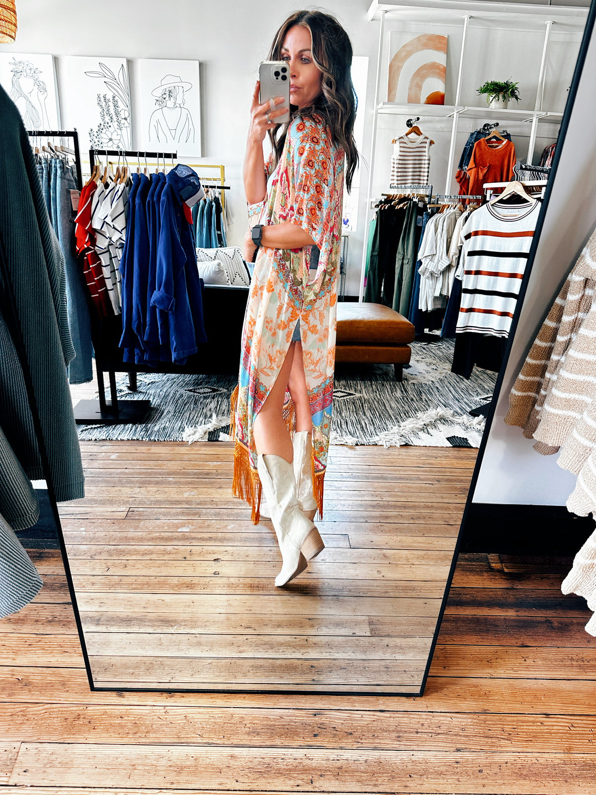 Cairo Fringe Kimono-Jackets & Kimonos-VerClare Boutique