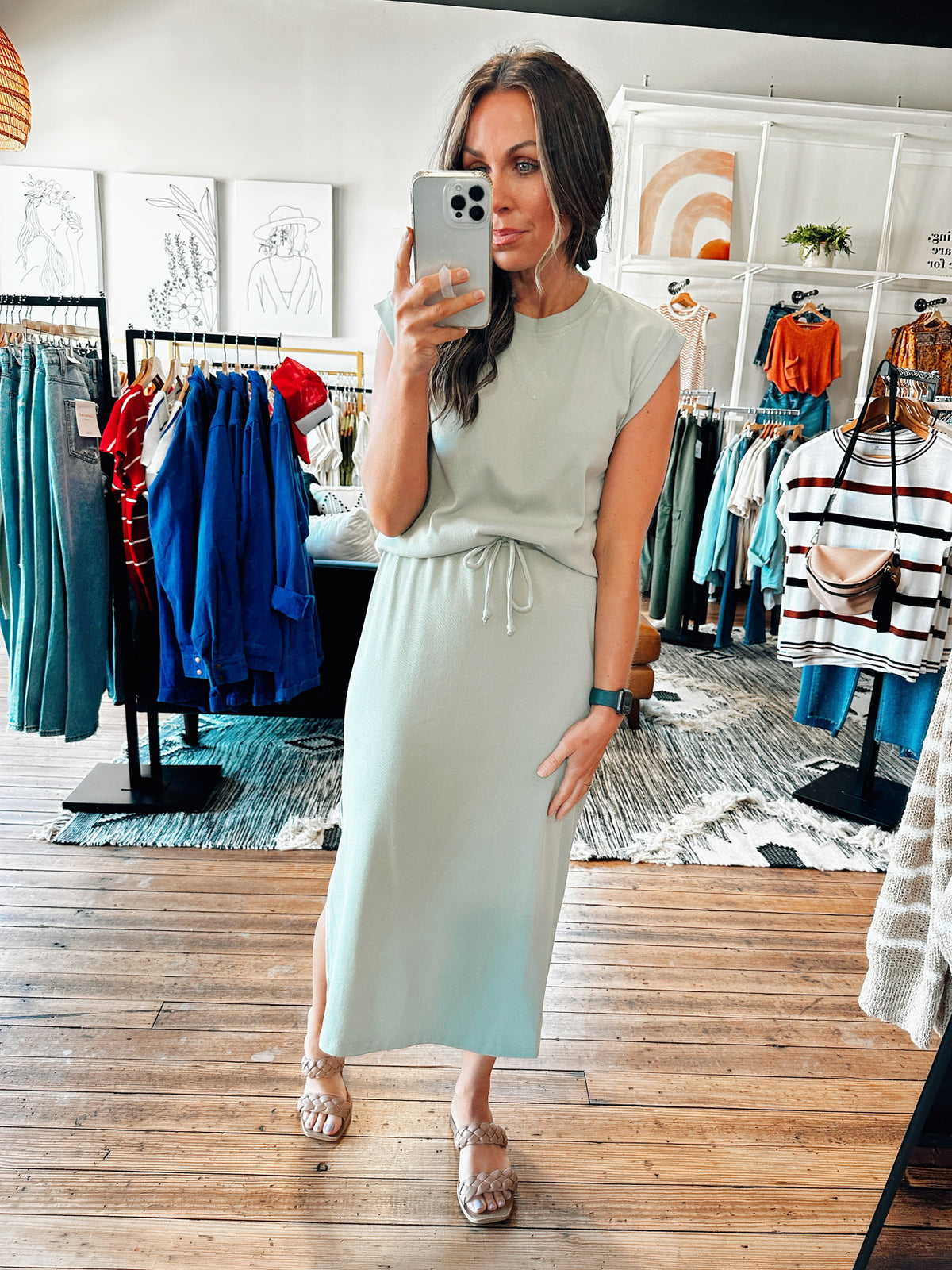 Chyna Knit Midi Dress-2 Colors-Dresses & Rompers-VerClare Boutique