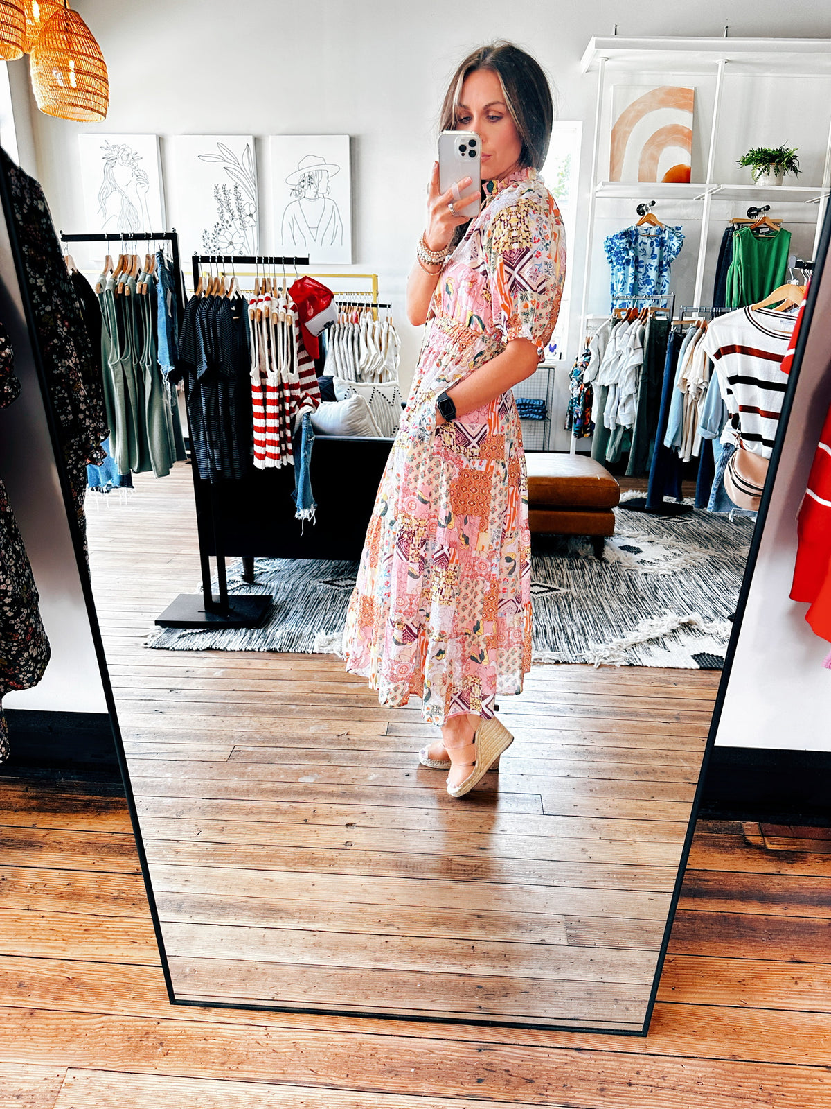Side View. Chelsea Print Dress-Dresses & Rompers-VerClare Boutique