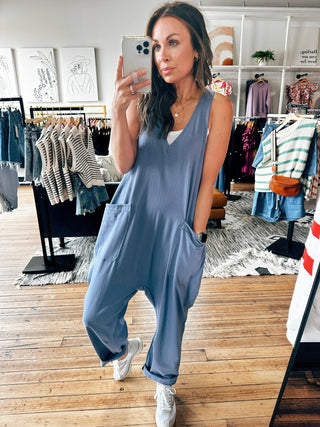 Denim View. Kara Casual Jumpsuit-2 Colors-Bottoms-VerClare Boutique