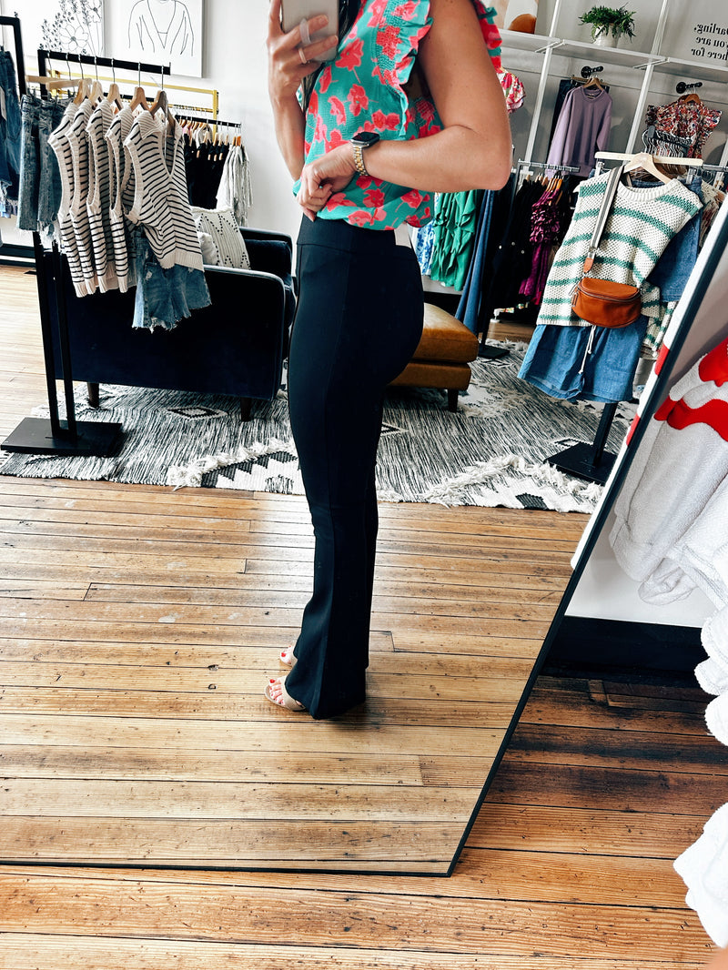 Black Yoga Dress Pants-Bottoms-VerClare Boutique