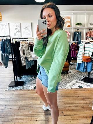 Oversized V-Neck Sweatshirt-2 Colors-Jackets & Kimonos-VerClare Boutique