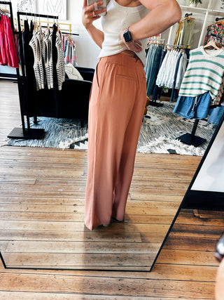 Hazelnut Wide Leg Trousers-Bottoms-VerClare Boutique