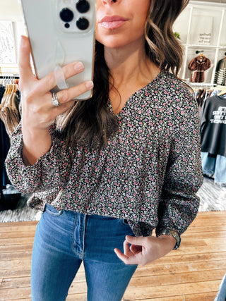 Tessa Floral Top-Tops Casual-VerClare Boutique