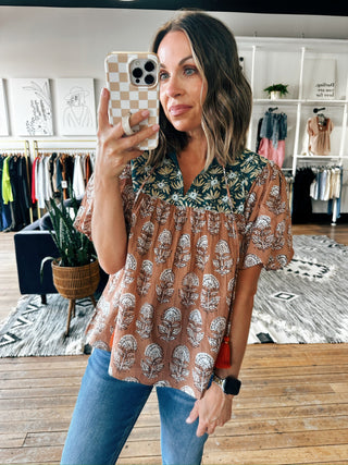 Astoria Floral Top-Tops Casual-VerClare Boutique