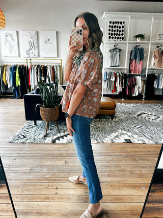 Astoria Floral Top-Tops Casual-VerClare Boutique