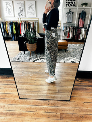 Leopard High Rise Barrel-Bottoms-VerClare Boutique