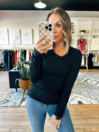 Dora Long Sleeve Layering Top-4 Colors-Tops Basic Solid-VerClare Boutique