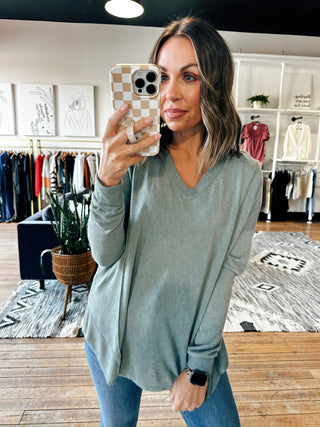 Linden Long Sleeve Top - 3 Colors-Tops Basic Solid-VerClare Boutique