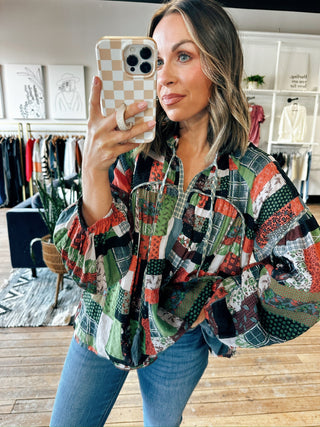 Beauchamp Patchwork Top-Tops Casual-VerClare Boutique