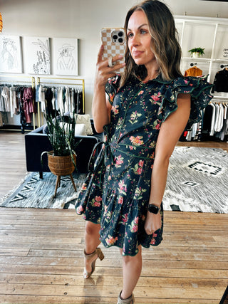 Cafferty Floral Dress-Dresses & Rompers-VerClare Boutique