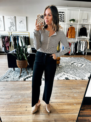 Black High Rise Crop Wide Leg-Bottoms-VerClare Boutique