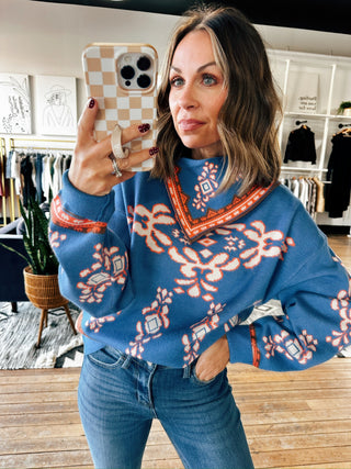 Carrington Print Sweater-Sweaters-VerClare Boutique