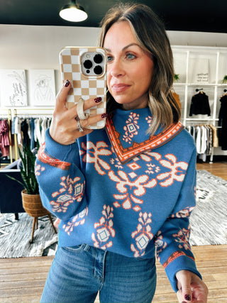 Carrington Print Sweater-Sweaters-VerClare Boutique