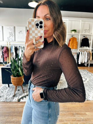 Aldora Sparkle Mesh Top - 2 Colors-Tops Casual-VerClare Boutique