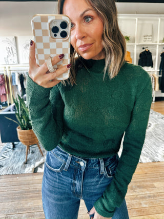 Isa Floral Jacquard Top-2 Colors-Tops CasualIsa Floral Jacquard Top | VerClare Boutique | Chenoa, IL-Women's Isa Floral Jacquard Top | Sizes: S, M, L, XL | Color: Green, Cream | Free US shipping on all eligible orders. Located in Chenoa, Illinois-VerClare Boutique