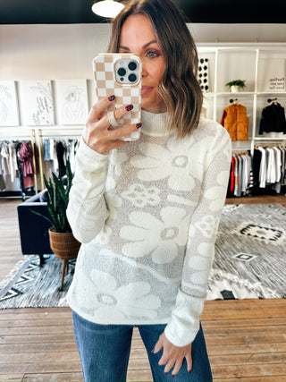 Isa Floral Jacquard Top-2 Colors-Tops CasualIsa Floral Jacquard Top | VerClare Boutique | Chenoa, IL-Women's Isa Floral Jacquard Top | Sizes: S, M, L, XL | Color: Green, Cream | Free US shipping on all eligible orders. Located in Chenoa, Illinois-VerClare Boutique