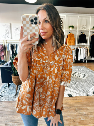 Caramel Fall Top-Tops Casual-VerClare Boutique