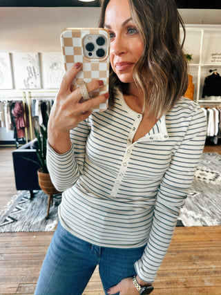 Z SUPPLY-Stella Stripe Henley-Tops Basic Print-VerClare Boutique