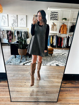 Leopard Sleeveless Mini Dress-Dresses & Rompers-VerClare Boutique