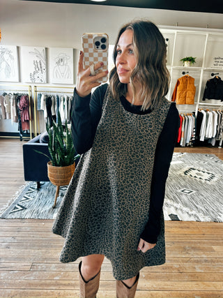 Leopard Sleeveless Mini Dress-Dresses & Rompers-VerClare Boutique