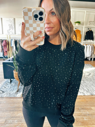 Lennox Rhinestone Sweatshirt-Jackets & Kimonos-VerClare Boutique