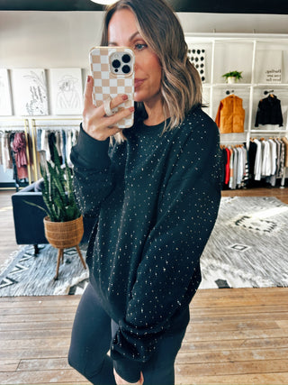 Lennox Rhinestone Sweatshirt-Jackets & Kimonos-VerClare Boutique