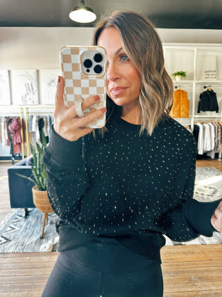 Lennox Rhinestone Sweatshirt-Jackets & Kimonos-VerClare Boutique